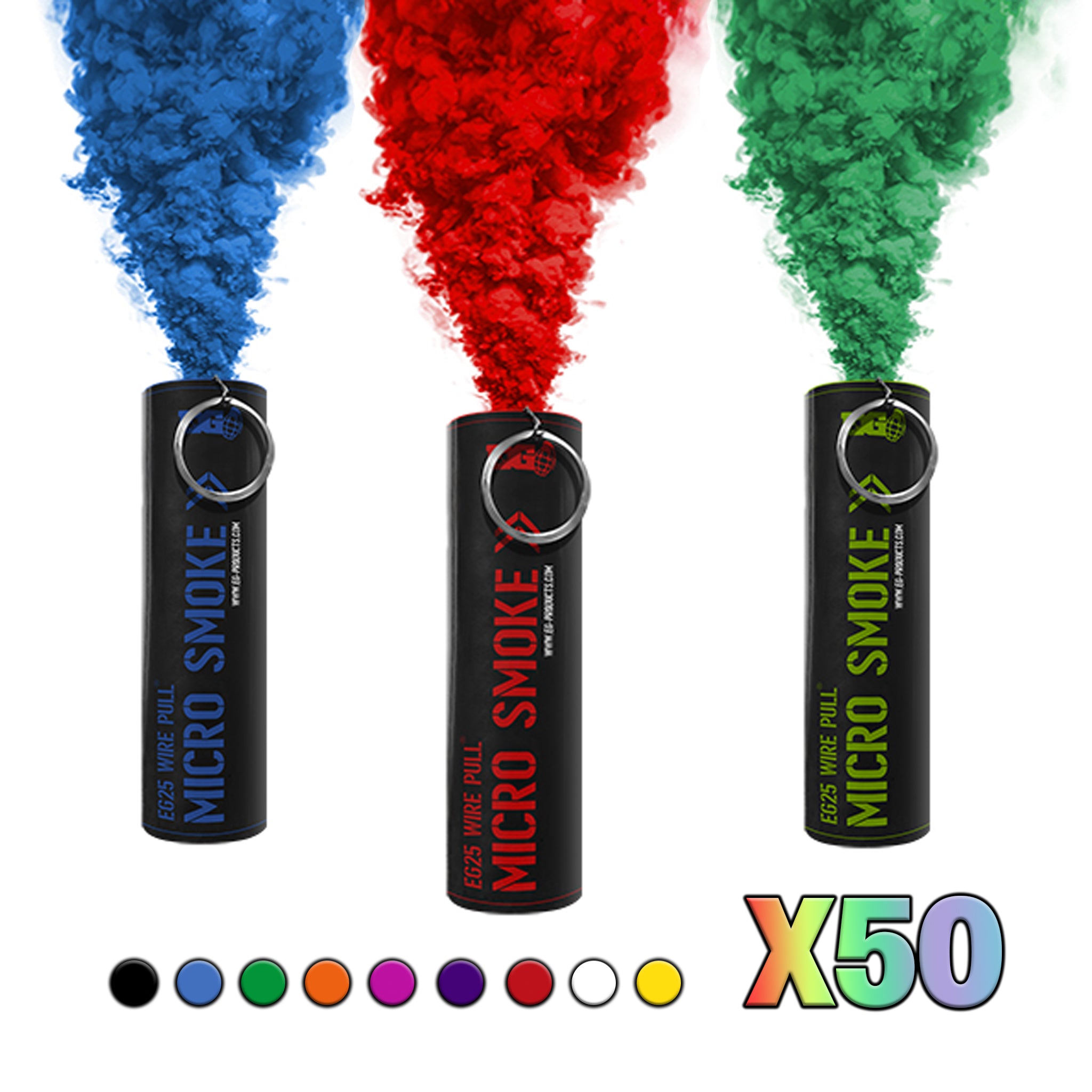 Grenade Color Matching EG25 Smoke Grenades - Mixed Colour - Pack Of 50 – Just Effects